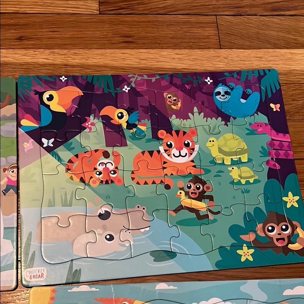 Vibrant chuckle & roar Cartoon Jigsaw Puzzle Set with Large Pieces 4 pack - Picture 6 of 7